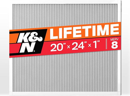 K&N 20X24X1 HVAC Furnace Air Filter, Lasts a Lifetime, Merv 8, the Last HVAC by KNEngineeringInc