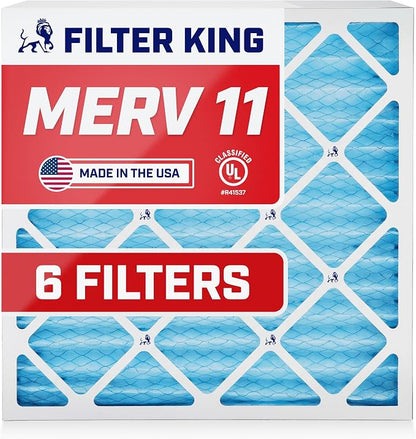 Filter King 17.25x17.25x1 Air Filter | 6-PACK | MERV 11 HVAC Pleated A/C by FilterKing