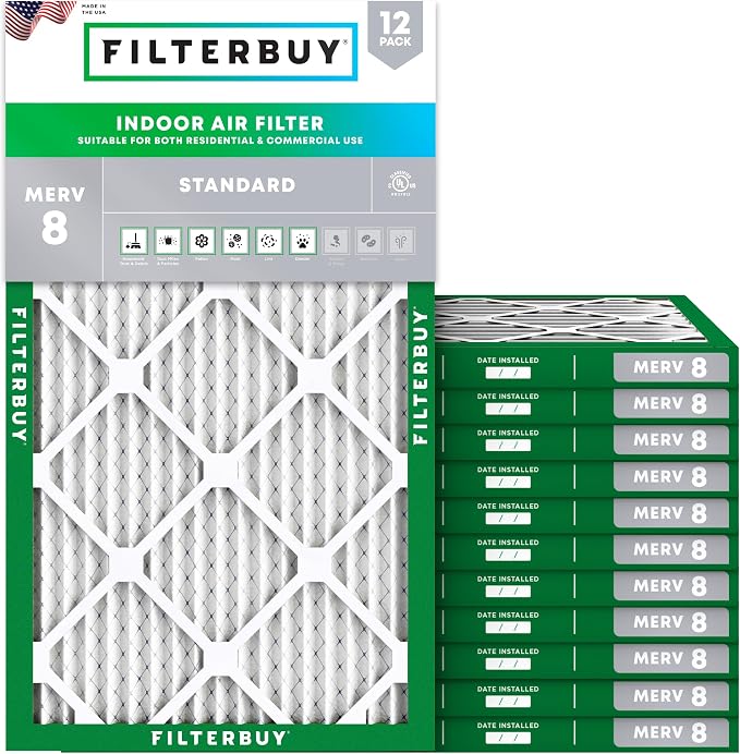 Filterbuy 13x24x1 Air Filter MERV 8 Essential Dust & Allergy Defense, by Filterbuy