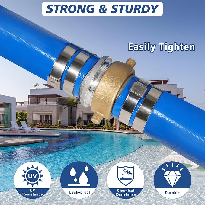 2" x 100 ft Backwash Hose for Swimming Pools, Heavy Duty PVC Lay Flat Water - Image 4