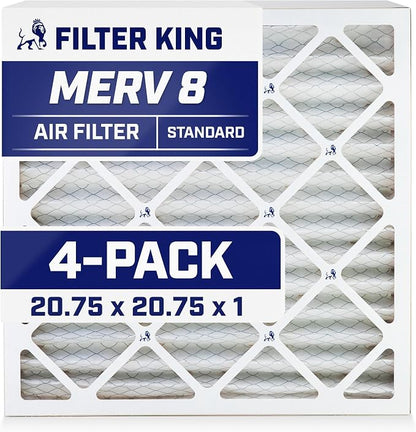 Filter King Air Filters 20.75x20.75x1 | 4-PACK | MERV 8 HVAC Pleated AC Furnace by FilterKing