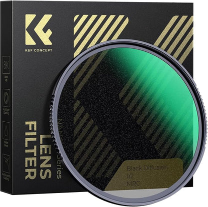 K&F CONCEPT 82mm Black Diffusion 1/2 Filter Mist Cinematic Effect Lens Filter by KFCONCEPT