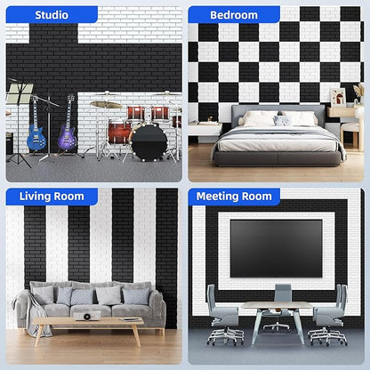 20 Pack Acoustic Panels with Self Adhesive, Soundproof Wall Panels, Brick Sound - Image 5