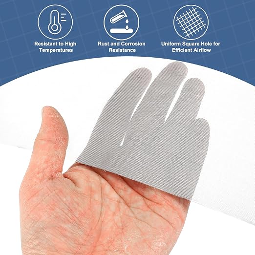 uxcell 80 Mesh 79" x 10" Woven Wire Mesh, 316 Stainless Steel Air Vent Filter - Image 5