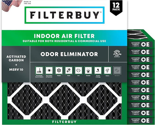 Filterbuy 10x10x1 Air Filter MERV 10 Odor & Allergy Defense by Filterbuy