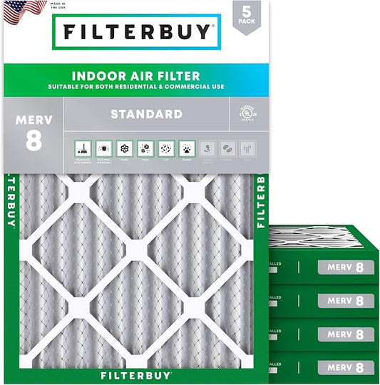 Filterbuy 30x32x2 Air Filter MERV 8 Essential Dust & Allergy Defense, by Filterbuy