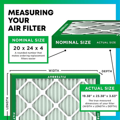 Filterbuy 20x24x4 Air Filter MERV 13 Optimal Smoke & Allergy Defense, - Image 2