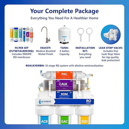 Express Water 10 Stage Reverse Osmosis Alkaline Water Filtration System - Image 6