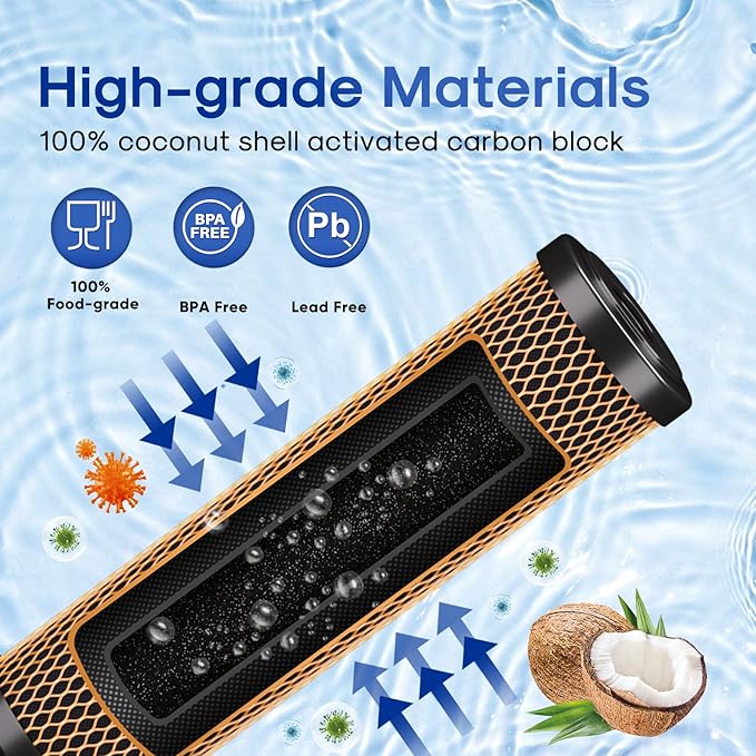 ICEPURE 1 Micron 2.5" x 10" Whole House Water Filter Coconut Shell Activated - Image 4
