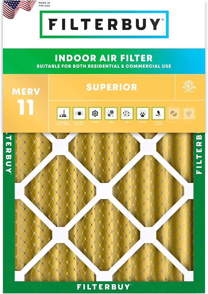 Filterbuy 16x20x4 Air Filter MERV 11 Superior Pet & Allergy Defense, by Filterbuy