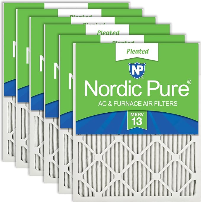 Nordic Pure 14x30x1 Pleated MERV 13 Air Filters 6 Pack by NordicPure