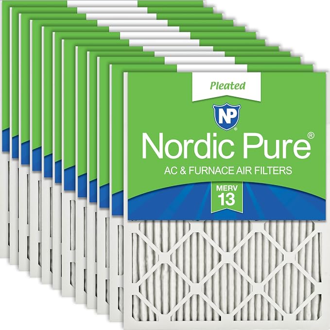 Nordic Pure 16x20x1 Pleated MERV 13 Air Filters 12 Pack by NordicPure