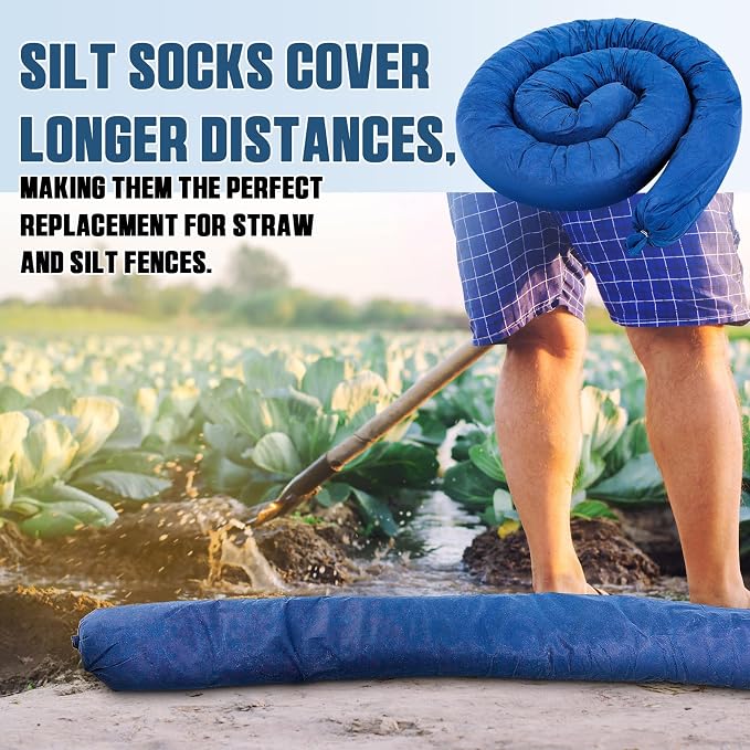 2 Pcs Sediment Filter Erosion Control Blanket Silt Fence Sock - Image 6
