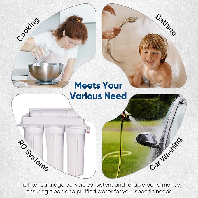 1 Micron 2.5" x 10" Whole House CTO Carbon Water Filter Cartridge Replacement - Image 7