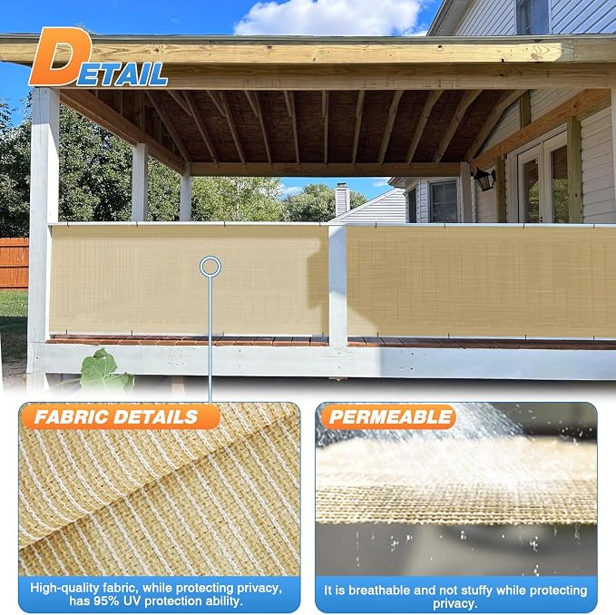 TANG Sun Shade Fabric Roll 8'x22' Shade Cloth - Image 4