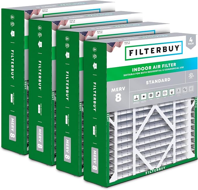 Filterbuy 20x26x5 Air Filter MERV 8 Essential Dust & Allergy Defense, Pleated by Filterbuy