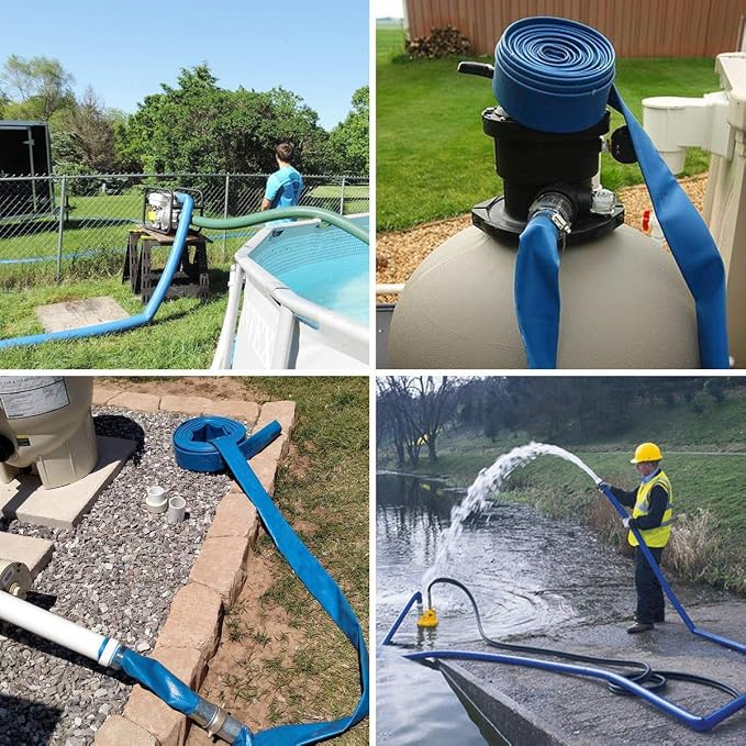 Eastrans 2" x 25 FT Pool Backwash Hose, Heavy Duty Flat Discharge Hose - Image 8