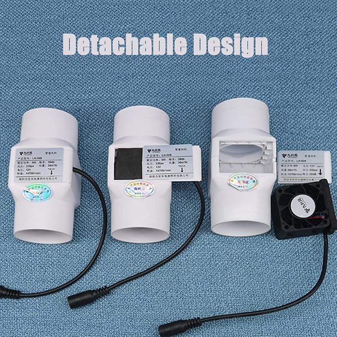 12V Inline Duct Fan Mini Attic Vent Booster 2.4“ 60Mm 58Cfm Variable Exhaust - Image 4