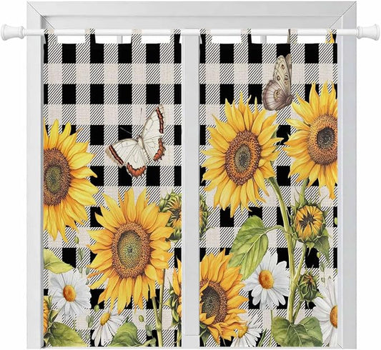 Sunflowers Bedroom Curtains 72 Inch Length, Window Curtains Tab Top by Unknown