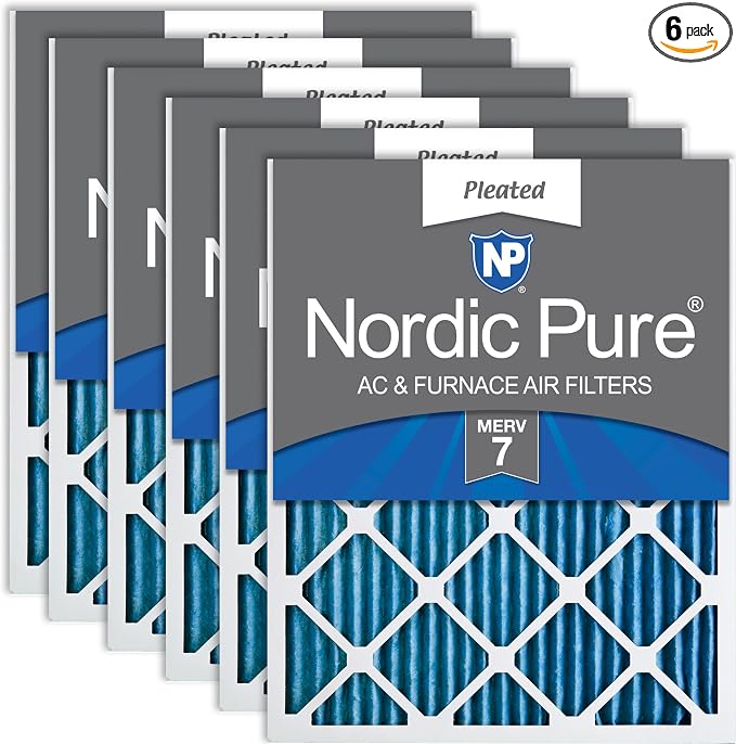 Nordic Pure 20x30x1 Pleated MERV 7 Air Filters 6 Pack by NordicPure