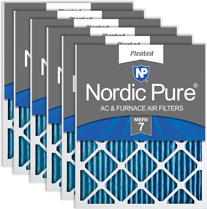 Nordic Pure 14x20x1 Pleated MERV 7 Air Filters 6 Pack by NordicPure