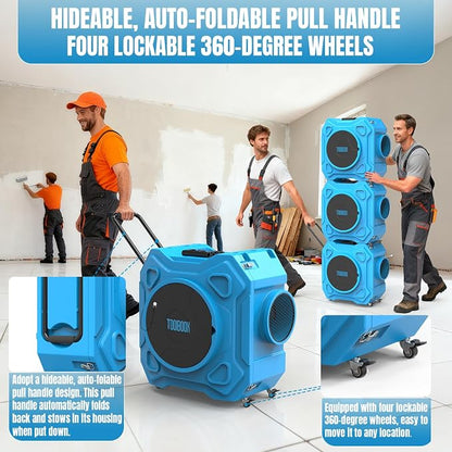 Air Scrubber with 3-Stage Filtration, 650CFM HEPA Air Scrubber Negative Air - Image 3