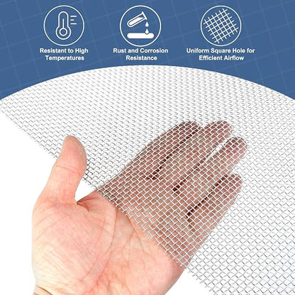uxcell 8 Mesh 118" x 10" Woven Wire Mesh, 316 Stainless Steel Air Vent Filter - Image 5