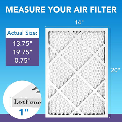 LotFancy 14x20x1 Air Filter MERV 11 4-Pack, Electrostatic Pleated AC Furnace - Image 2