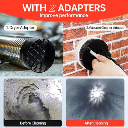 BLuesea Dryer Vent Cleaner Kit, 15-Piece Ultimate Dryer Cleaning Kit Include 30 - Image 3
