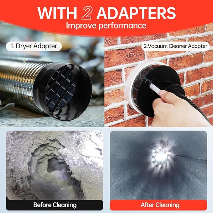 Dryer Vent Cleaner Kit, Upgrade Noiseless Dryer Lint Vacuum Attachment - Image 3