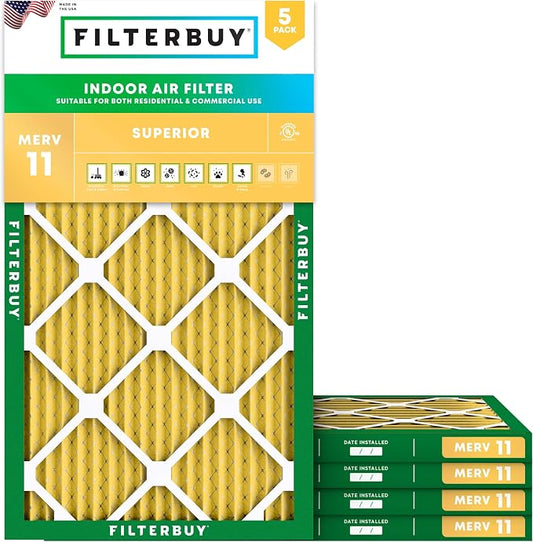 Filterbuy 12x25x1 Air Filter MERV 11 Superior Pet & Allergy Defense, by Filterbuy