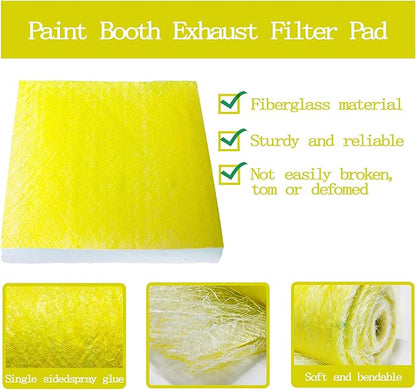 AUC Paint Booth Exhaust Filters, 22 Gram Fiberglass Paint Arrestors Pad - Image 4