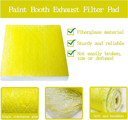 AUC Paint Booth Exhaust Filters, 22 Gram Fiberglass Paint Arrestors Pad - Image 4