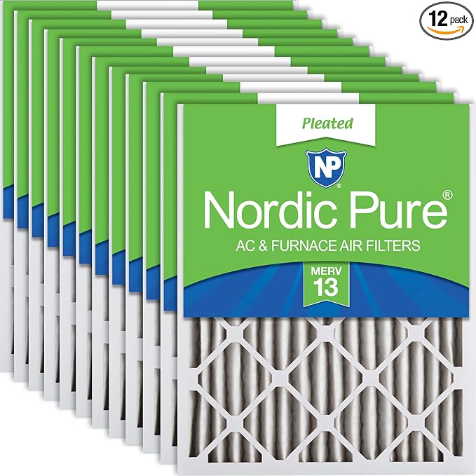 Nordic Pure 20x20x2 Pleated MERV 13 Air Filters 12 Pack by NordicPure
