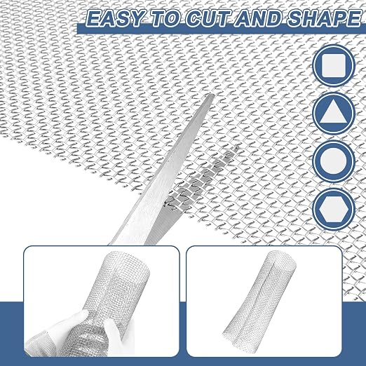 uxcell 8 Mesh 118" x 10" Woven Wire Mesh, 316 Stainless Steel Air Vent Filter - Image 4