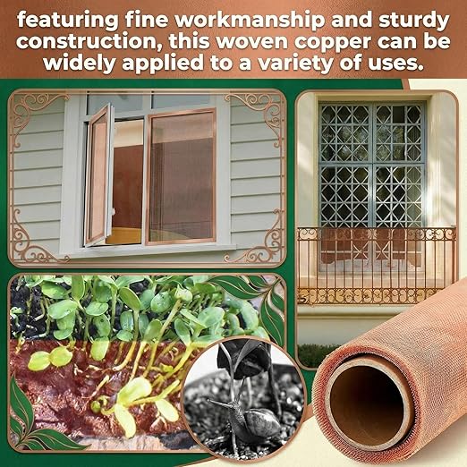 Therwen 18 Inch x 20 ft Copper Mesh Screen 99.9% Pure Copper 40 Mesh Roll Wire - Image 5