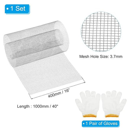 PATIKIL 40" L x 16" W Woven Wire Mesh, 6 Mesh 304 Stainless Steel Air Vent - Image 2