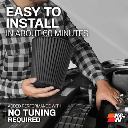 K&N Cold Air Intake System: Dry-Flow Air Filter, Increase Performance & - Image 9
