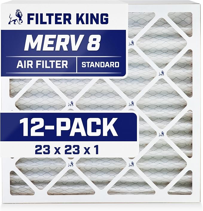 Filter King 23x23x1 Air Filter | 12-PACK | MERV 8 HVAC Pleated A/C Furnace by FilterKing