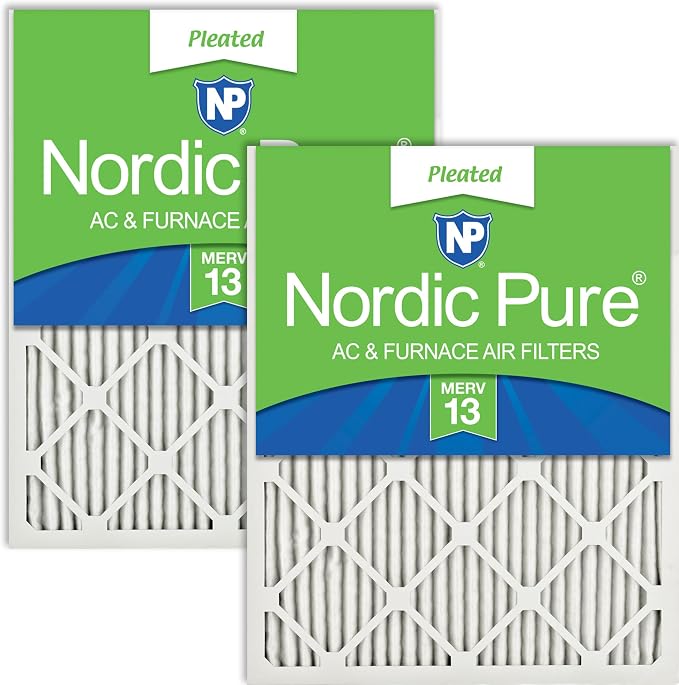 Nordic Pure 12x12x1 Pleated MERV 13 Air Filters 2 Pack by NordicPure