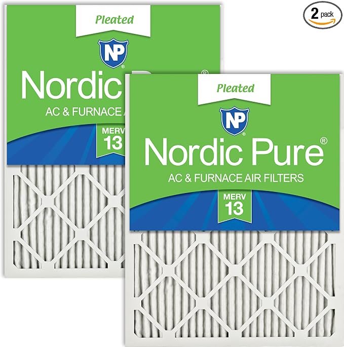 Nordic Pure 18x18x1 Pleated MERV 13 Air Filters 2 Pack by NordicPure