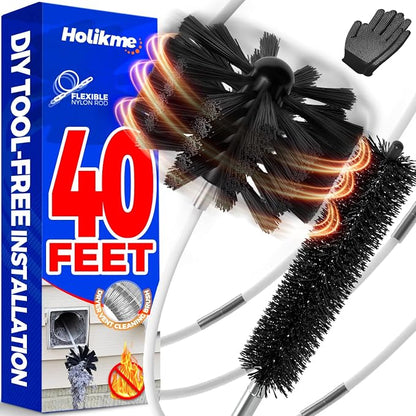 Holikme 40 Feet Dryer Vent Cleaner Kit, Flexible Lint Brush by Holikme