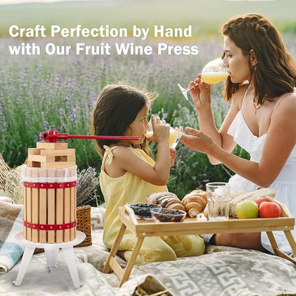 CAELUM Fruit Wine Press, 1.6 Gallon Wood Fruit and Cider Press Squeezer - Image 7