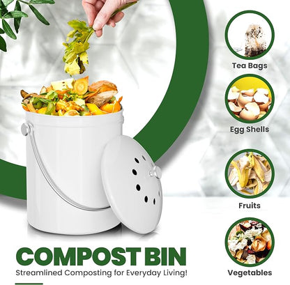 Utopia Kitchen Compost Bin for Kitchen Countertop, 1 Gallon Compost Bucket for - Image 4