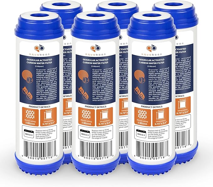 Aquaboon 5 Micron 10 x 2.5 Granular Activated Carbon Water Filter Cartridge GAC by Aquaboon