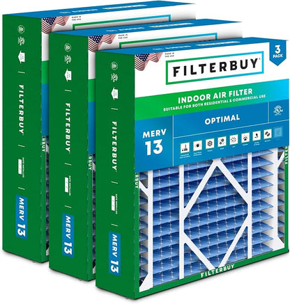 Filterbuy 20x21x5 Air Filter MERV 13 Optimal Smoke & Allergy Defense, by Filterbuy
