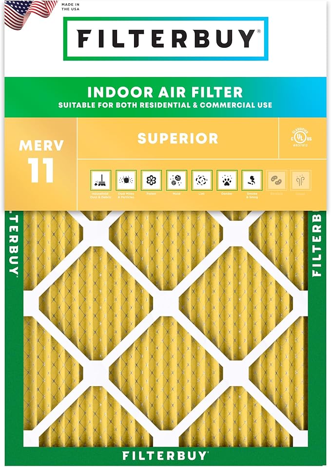 Filterbuy 25x32x1 Air Filter MERV 11 Superior Pet & Allergy Defense, by Filterbuy