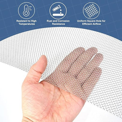 uxcell 12 Mesh 39" x 12" Woven Wire Mesh, 304 Stainless Steel Air Vent Filter - Image 5
