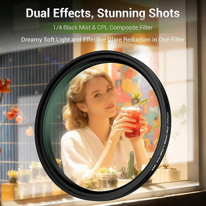 67mm Black Diffusion 1/4 & Reflectivity CPL 2 in-1 Filter - Image 3