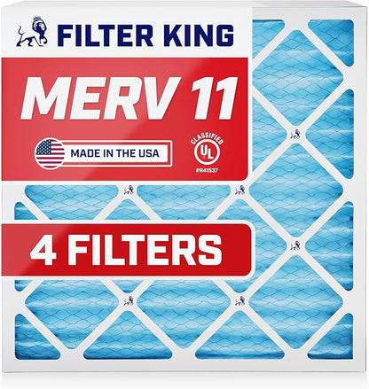 Filter King 21.25x21.25x1 Air Filter | 4-PACK | MERV 11 HVAC Pleated A/C by FilterKing